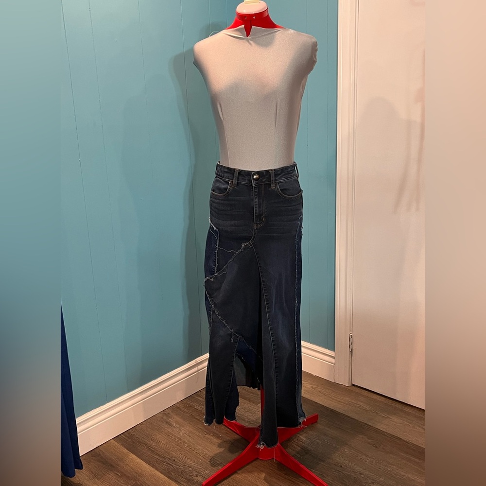Upcycled - Asymmetrical Denim Skirt